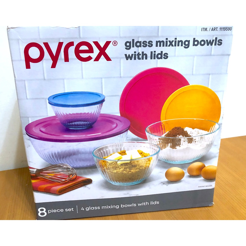 百麗 Pyrex 玻璃含蓋調理碗 八件組