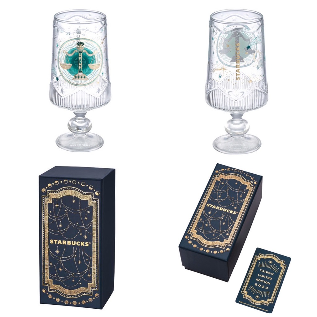 星巴克♎️天秤星座玻璃杯♎️ 含專屬紙盒/紀念卡 星座玻璃杯 星座杯 2023