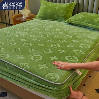 【喜洋洋】高端🔥3D印花法蘭絨床包 加厚牛奶絨床包 冬季保暖床包三件組 單人床包 雙人加大床包 床單 床罩組 床墊保護套