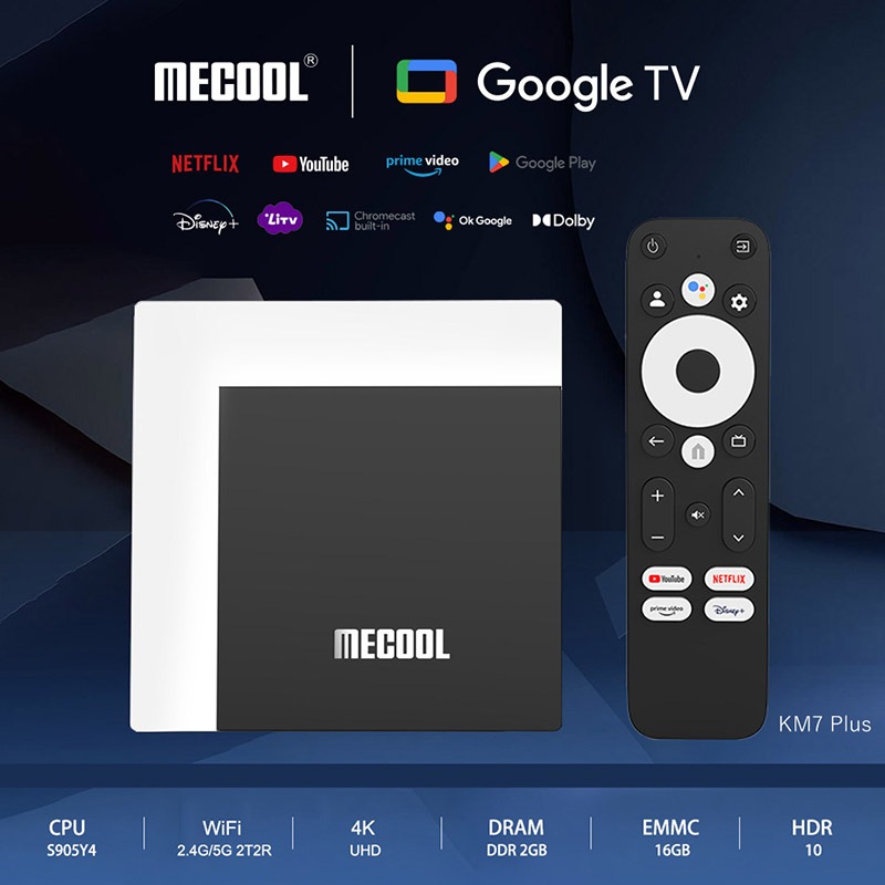 【MECOOL】 米酷 最新越獄版 KM7Plus 硬體凌駕安博盒子 機上盒 電視盒 Google TV Netflix