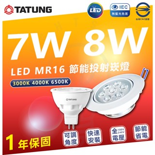 🌟LS🌟附發票 大同 LED MR16 (免安定器) 燈體可調角度 / 9.5CM 崁燈 燈泡 崁燈 投射燈
