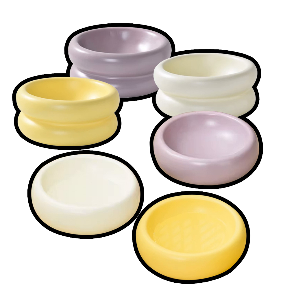 HIDREAM 甜甜圈陶瓷寵物碗 單 / 雙層 3色 - 艾爾發寵物 Alphapetstw