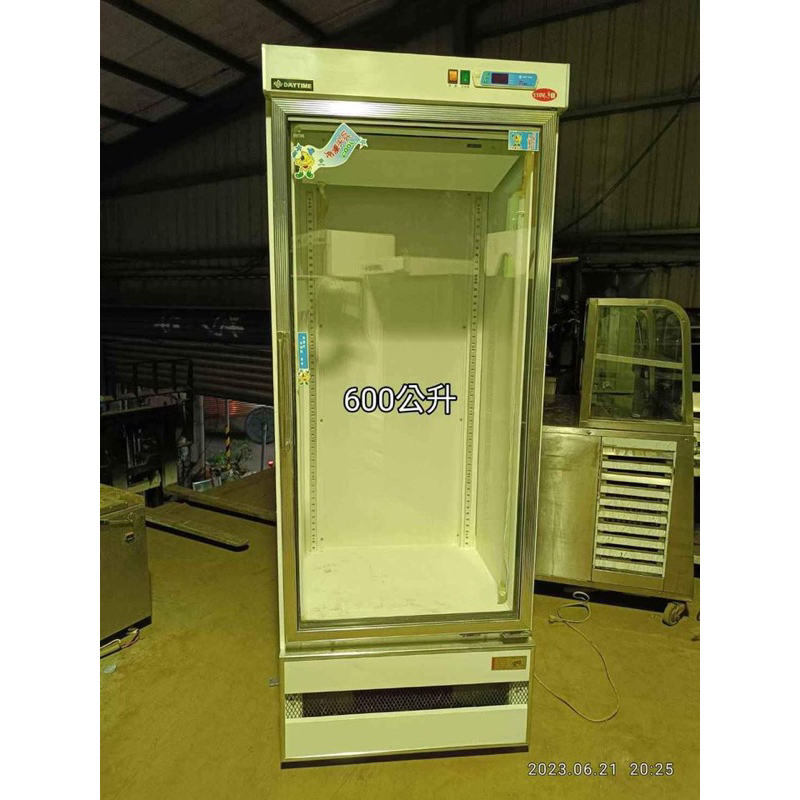 二手中古速豪600公升直立式透明玻璃冷藏冰箱，保固3個月