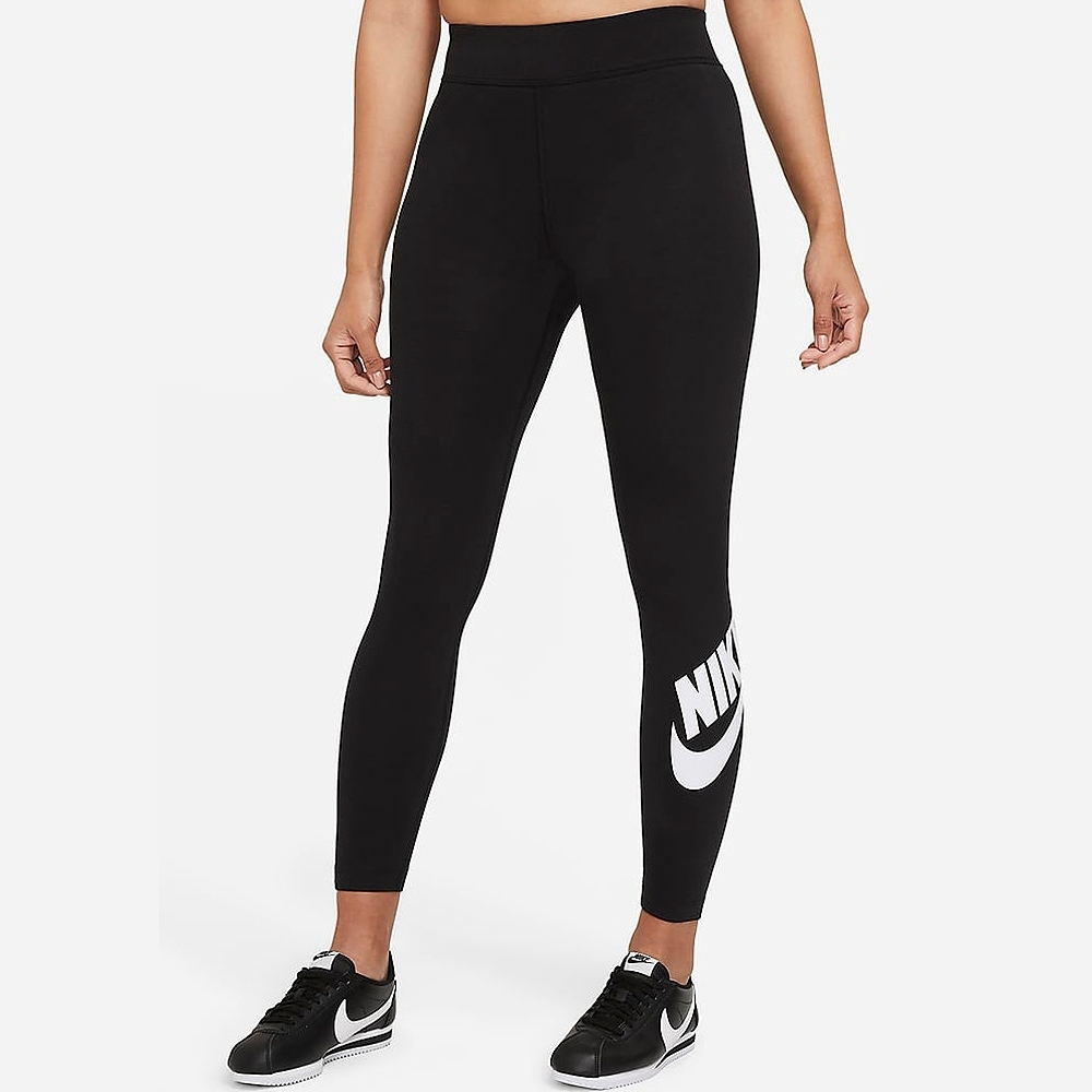 零碼出清(女)【Nike】Sportswear Essential 高腰棉感緊身長褲 內搭褲-黑-CZ8529-010