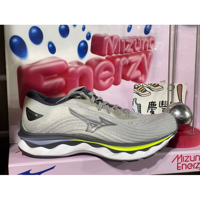 大灌體育👟 MIZUNO 美津濃 WAVE SKY 6 女款 一般型 超寬楦 慢跑鞋 灰J1GD221224