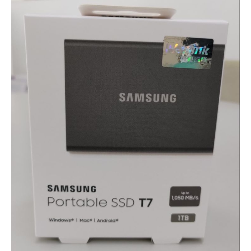 Samsung Portable SSD T7 1TB(灰)/(MU-PC1T0T/WW)/迷你移動固態硬碟(全新未拆)
