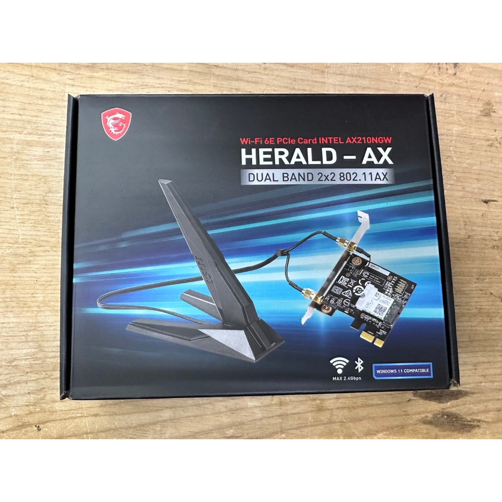 (可刷卡)全新 微星MSI HERALD-AX INTEL AX210NGW WI-FI 6E PCI-E內接式網卡