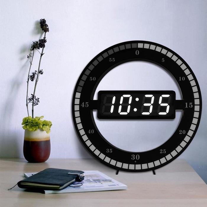 wall clock LED 數位時鐘 數字鐘 壁掛 電子時鐘數 掛鍾 電波掛鐘 3D 立體電子鐘 科技電子 掛鐘 EM