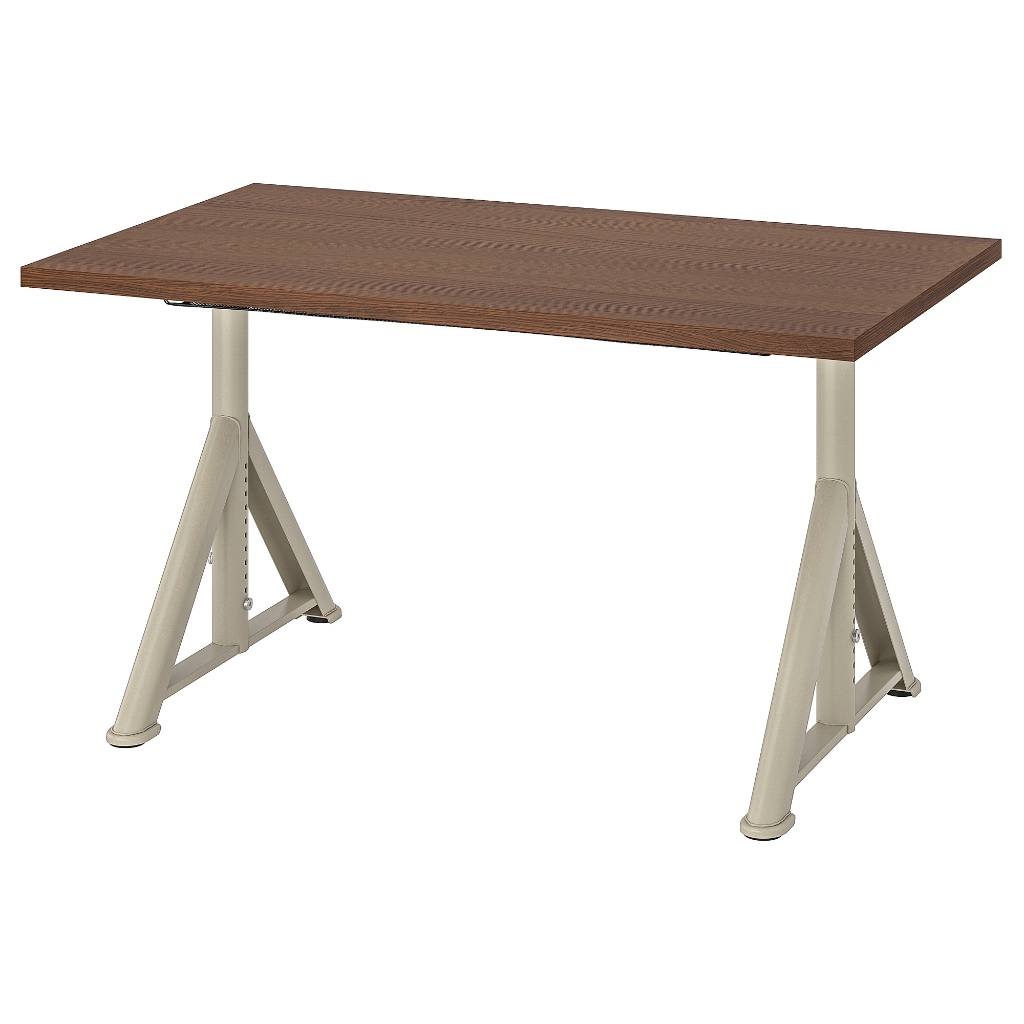北歐IKEA宜家IDÅSEN升降式工作桌書桌升降桌辦公桌餐桌/120x70/棕米色/高度可調/二手八成新/特$5890