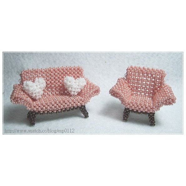 傢俱~浪漫古典沙發椅組合串珠材料包 (沙發)