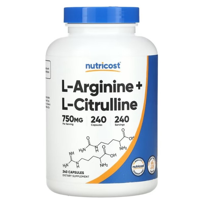 美國原裝 Nutricost L-Arginine + L-Citrulline 精胺酸&amp;瓜氨酸 240 粒膠囊