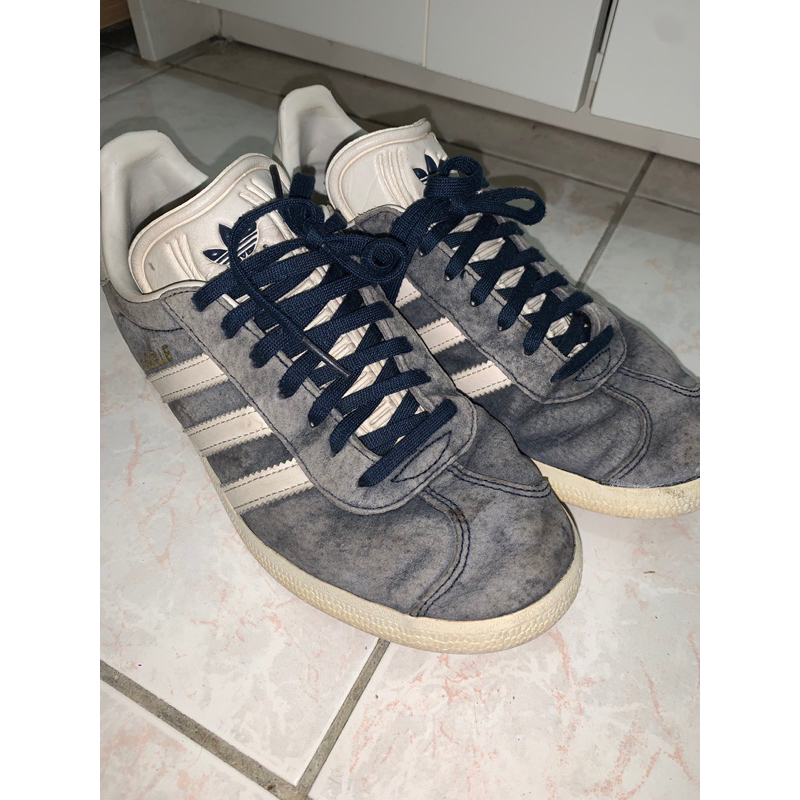 adidas gazelle復古藍白麂皮配色