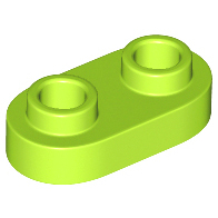 LEGO 樂高 萊姆綠 1x2 橢圓 薄板 帶2豆 Lime 6264062 35480