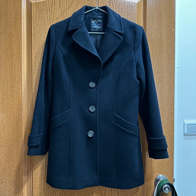 FREEMAN 安哥拉羊毛大衣 黑色 風衣 外套 台灣製 近全新