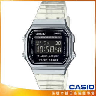 【柒號本舖】CASIO 卡西歐懷舊復古電子膠帶錶 / A168XES-1B (台灣公司貨)
