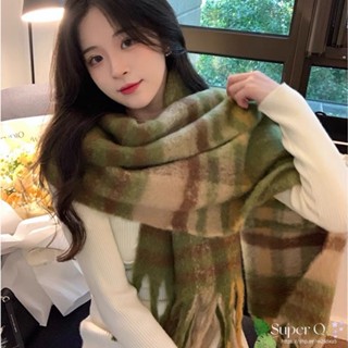 🔆臺灣現貨實拍🔆200#韓版秋冬百搭格子流蘇圍巾 圍巾 圍脖 圍巾 流蘇 保暖圍巾 長圍巾 保暖 針織圍巾 圍巾披