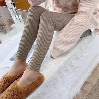 2款黑現貨秒出♥️【JinG】坑條羊絨打底褲/褲腳缺口黑褲♥️保暖彈性佳 鉛筆褲 內搭褲 緊身長褲 韓版工作褲