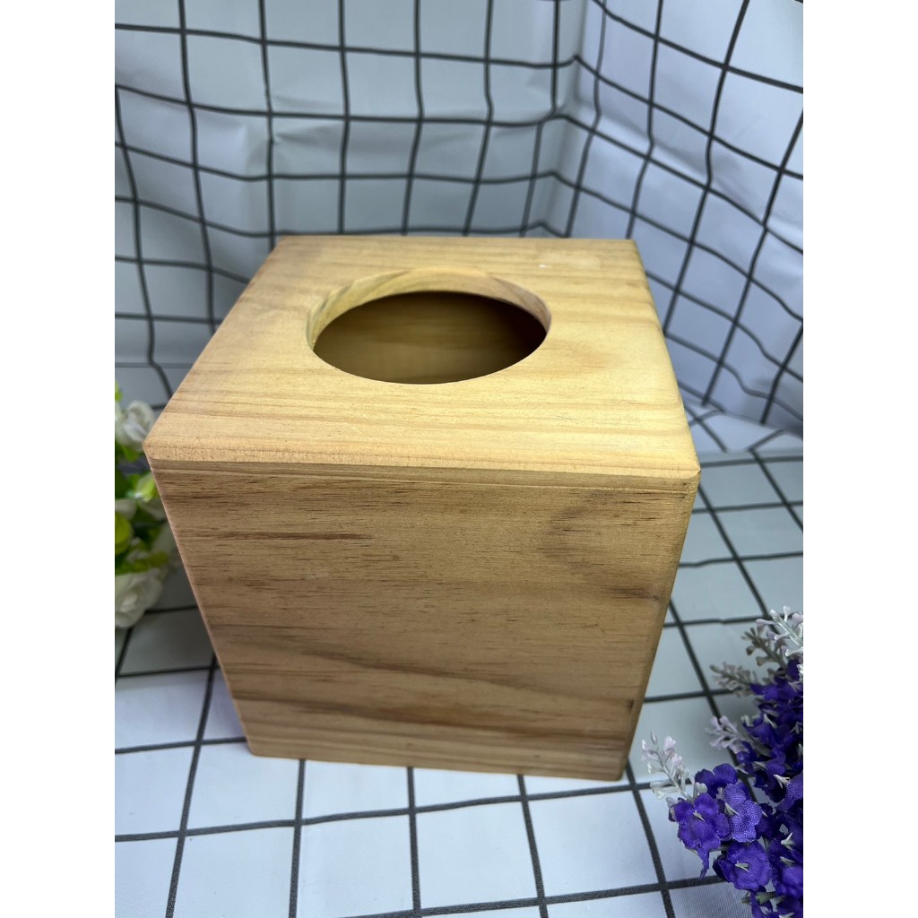 出清降價-方形松木面紙盒-手作木器 可用壓克力彩繪/蝶古巴特/DIY/教學/