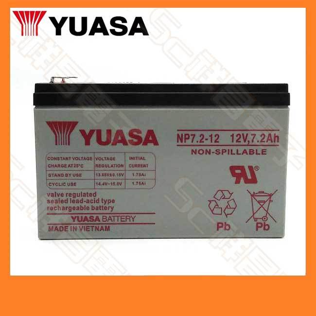 【祥昌電子】YUASA湯淺 NP7.2-12 鉛酸蓄電池 12V 7.2Ah 密閉式鉛酸電池 玩具車/兒童電動車/UPS