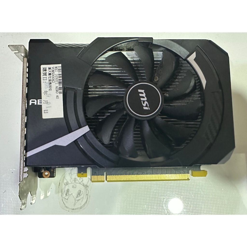 二手 良品 MSI gtx 1050 TI 4G aero 單風扇 顯示卡 (免插電源)