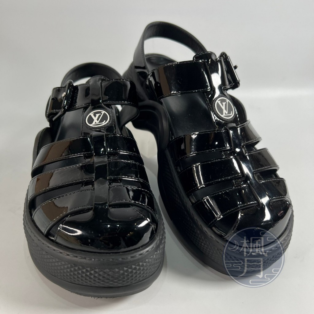 BRAND楓月 LOUIS VUITTON 1AB168 黑色 LV Archlight 平底 涼鞋 #37