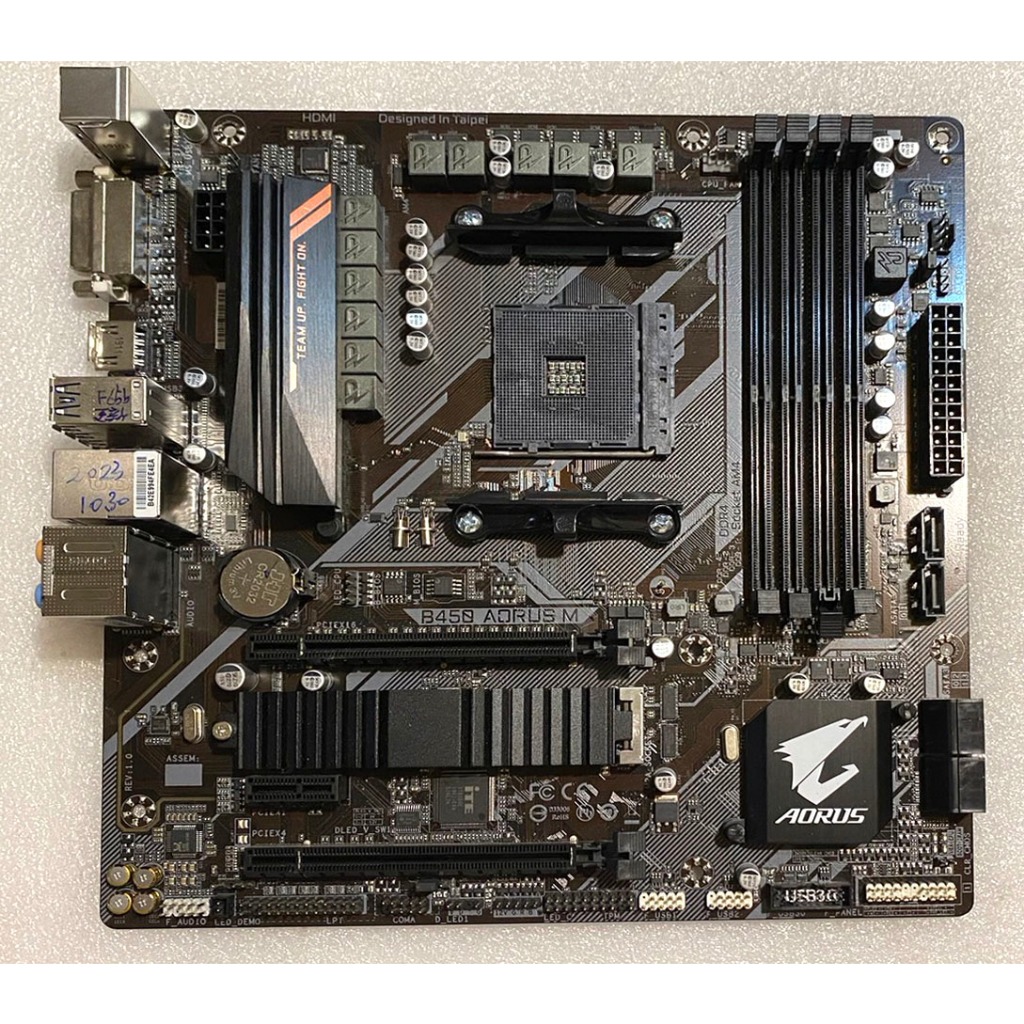 技嘉 B450 AORUS M 主機板 AM4 無擋板