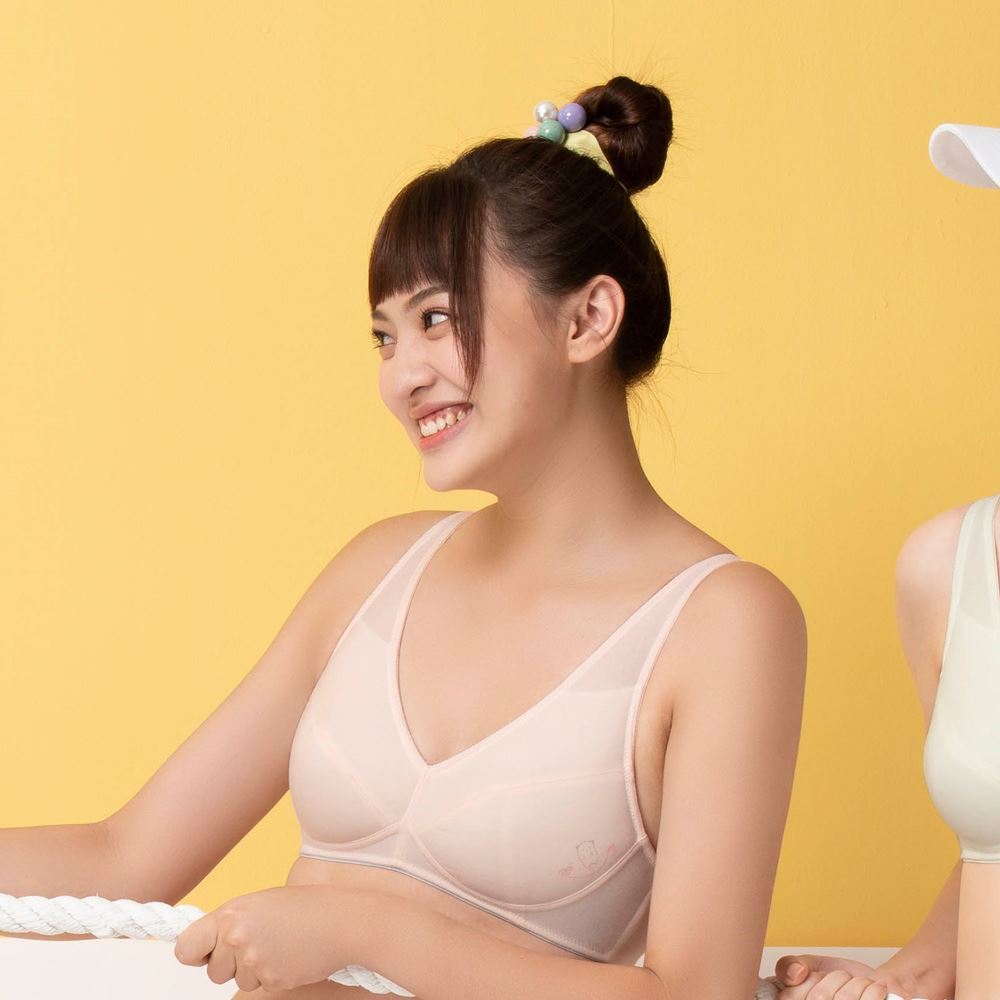 嬪婷-Q萌牛奶 A-C罩杯學生三階內衣(粉膚) 無鋼圈適體胸罩-BB1657SB