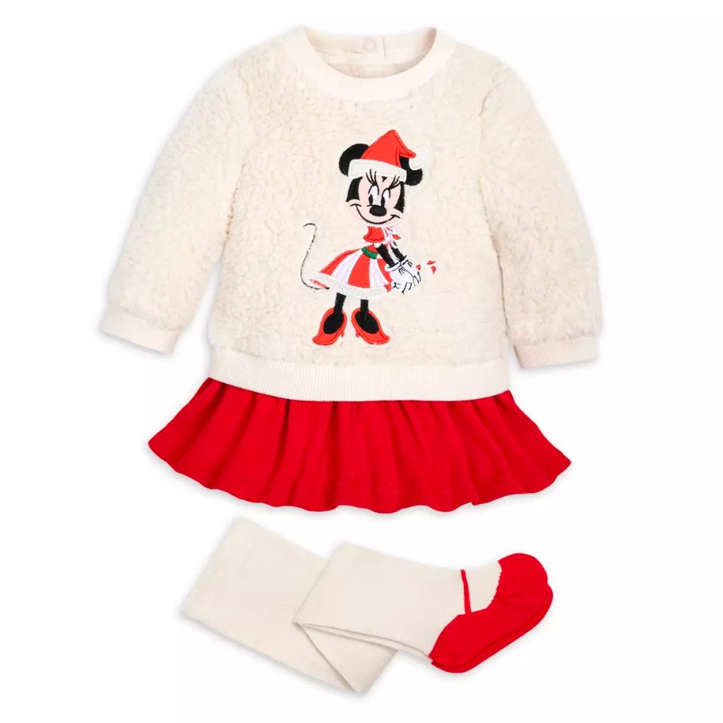 預購👍正版空運👍美國迪士尼 米妮 minnie mouse 嬰兒 包屁衣 聖誕節 洋裝   裝扮服 襪 小洋裝