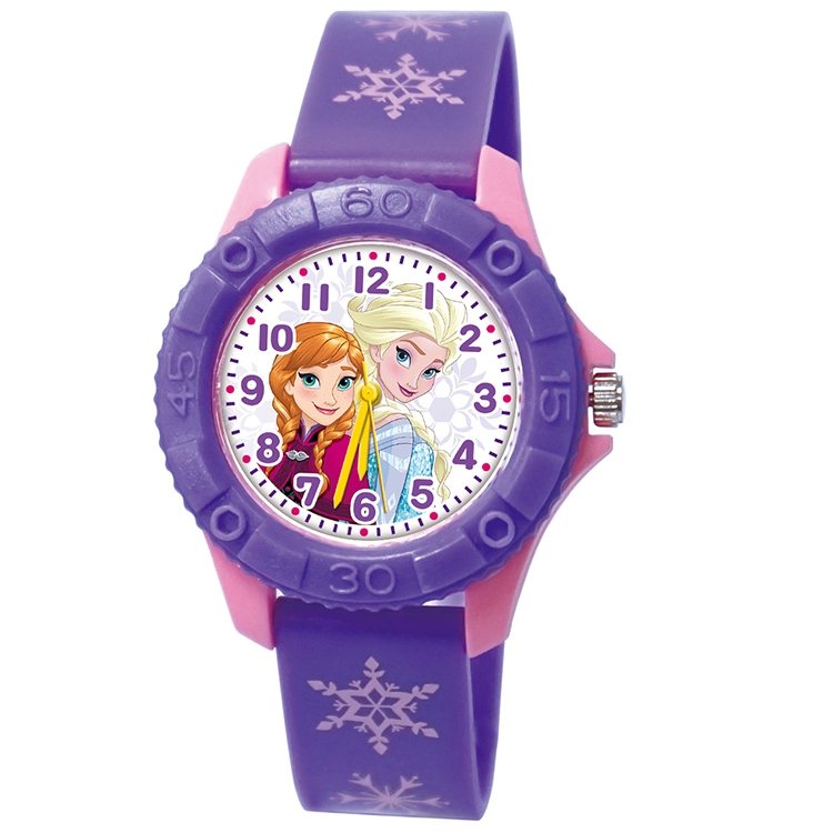 【Disney迪士尼】冰雪奇緣奇幻旅程 雙色殼兒童手錶