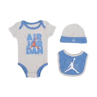 Nike 包屁衣 禮盒 Jordan Baby 寶寶 新生兒 滿月禮 藍灰 喬丹 圍兜兜 JD2233010NB 楠希