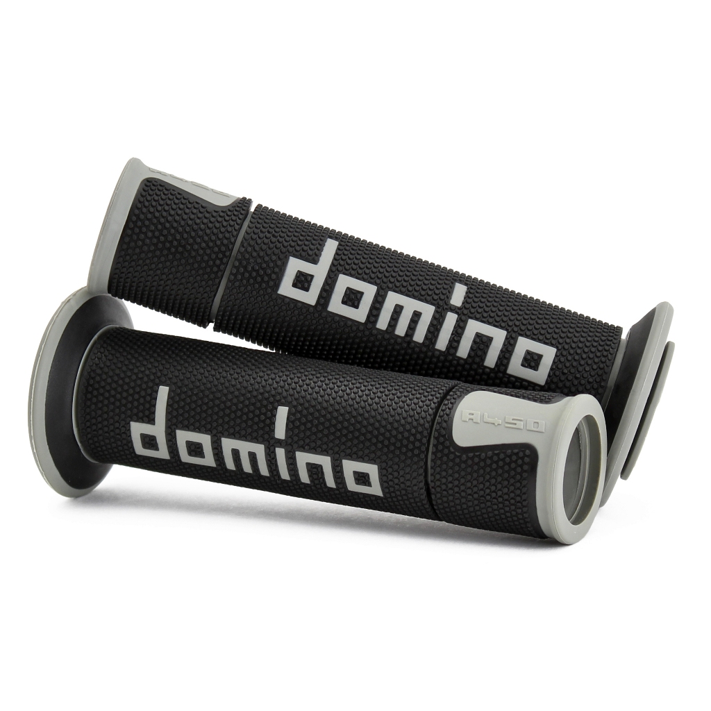 【德國Louis】Domino A450 道路/賽事摩托車握把 黑灰配色橡膠把手重機手把開放式握把套編號30101158