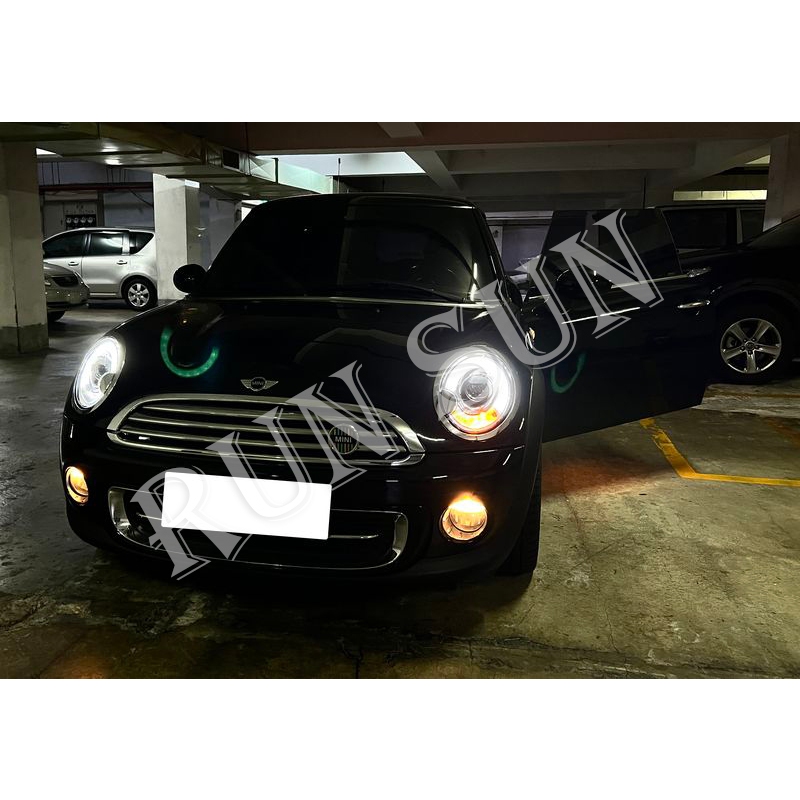 ●○RUN SUN 車燈,車材○● 全新 06 07 08 09 10 MINI COOPER R56 黑框魚眼 大燈