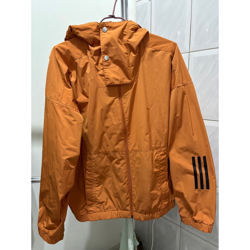 僅穿過2次 摩曼頓購入 二手 愛迪達 Adidas ED1929 風衣外套 橘 男款 防風夾克