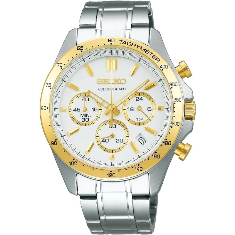 現貨 日本限定款 SEIKO 精工 三眼計時鋼帶錶 白面金刻度 SBTR024 最後1隻  台南自取享優惠 歡迎賞錶