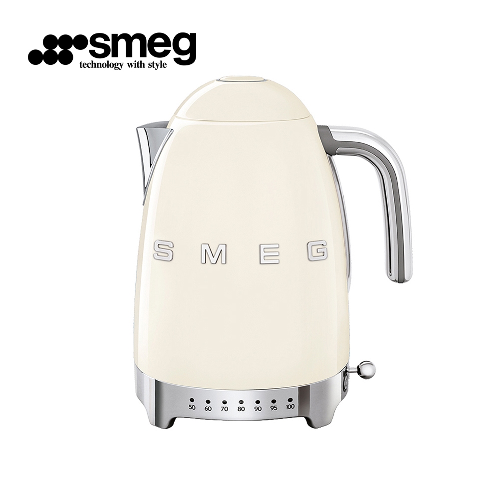 【SMEG】義大利控溫式大容量1.7L電熱水壺-奶油色_KLF04CRUS