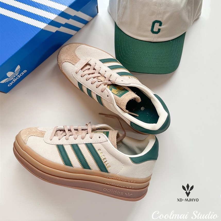 【XD】Аdidаs Originals Gazelle Bold 白綠 復古 厚底 ID7056