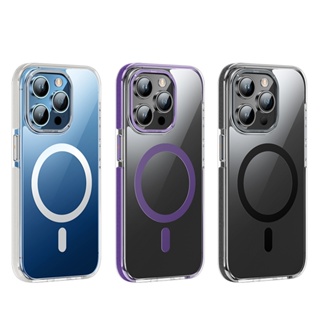 hoco.浩酷 AS6 iPhone 15 Pro / Pro Max 透明簡約防摔磁吸保護手機殼(黑/灰/紫)