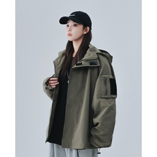 LARGE STORE 日系多口袋軍裝外套 連帽外套 防風外套 中性外套 機車外套 大衣外套 寬鬆版型(JK2364)