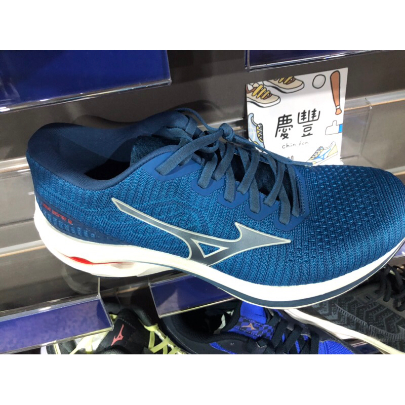 大灌體育👟 MIZUNO 美津濃 WAVE INSPIRE 18 WAVEKNIT 男鞋 慢跑  J1GC222214