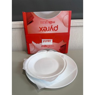 CRE-OP-C01 【美國康寧 Corelle】pyrex 餐盤3件組 靚白強化玻璃