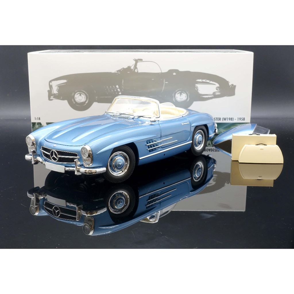 【MASH】 Minichamps 1/18 Mercedes Benz 300SL W198 敞篷水藍 全可開