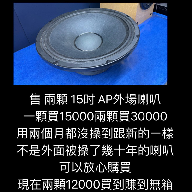 新竹湖口阿皓汽車音響：售 兩顆 15吋 AP外場喇叭 一顆買15000兩顆買30000