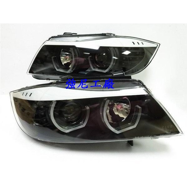 全新寶馬 BMW E90 E91 05-09年 3D LED光圈 黑框 投射 魚眼大燈