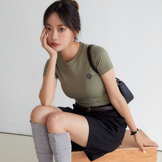 【Codibook】muahmuah 縫線標誌基本款T恤［預購］韓國 短袖上衣 T恤 女裝