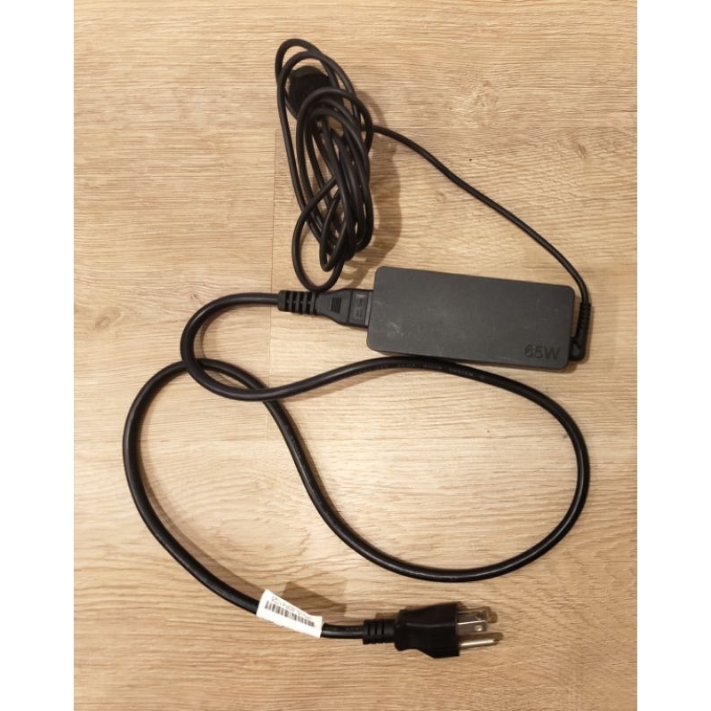 LENOVO 聯想 20V 3.25A 65W USB-C 筆電變壓器 + 電源線（二手）