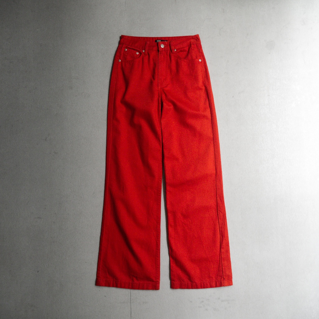 《白木11》VINTAGE FLARE DENIM 女裝 紅色 寬版 丹寧 靴型 喇叭褲