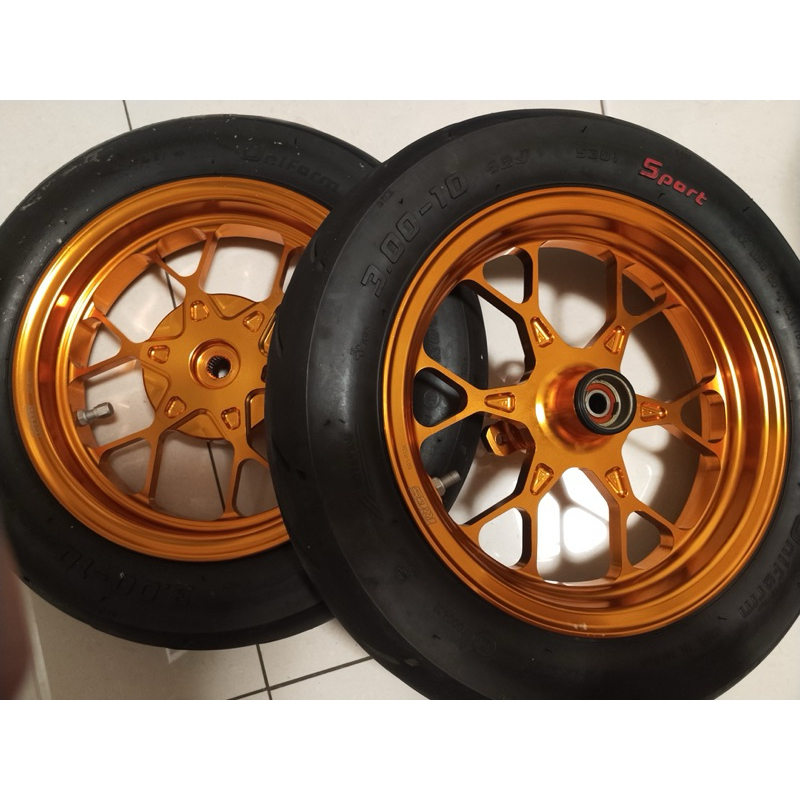 價格可議 RS CNC RRGS鍛造輪圈10吋 12爪 - 橘色 / 編號 G02-R12K /G02-R12KX
