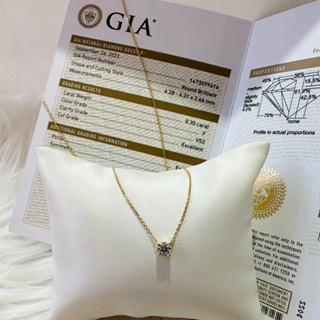🇹🇼《台灣現貨》鑽石界中的LV GIA證書18K黃金F-VS2/3EX/NONE 30分四爪鑲鑽石項鍊、頸鏈、鎖骨鏈