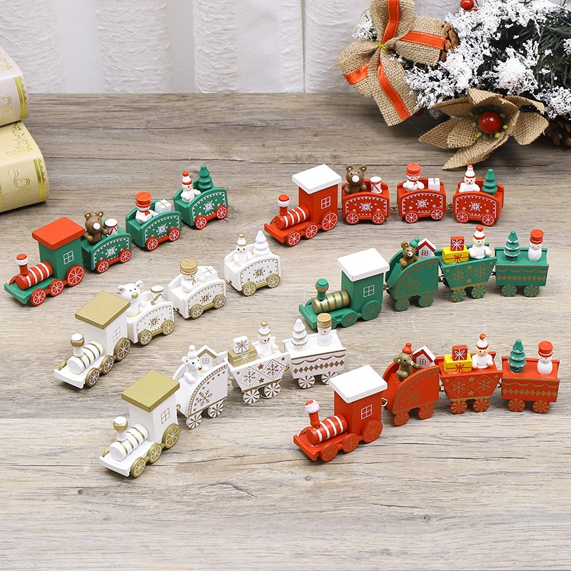 現貨｜聖誕節裝飾品、可拆式木雕小火車、聖誕禮物交換禮物、擺件、聖誕佈置
