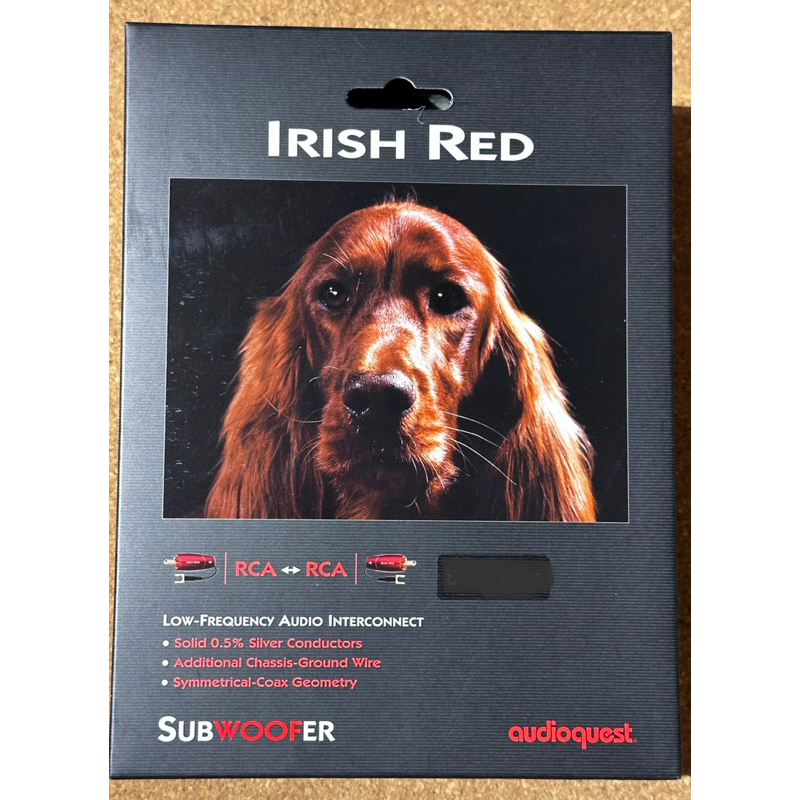 audioquest Irish Red Sub重低音線 Solid 0.5% Silver (2m )*聊聊享優惠*